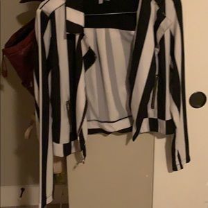 Black and white blazer